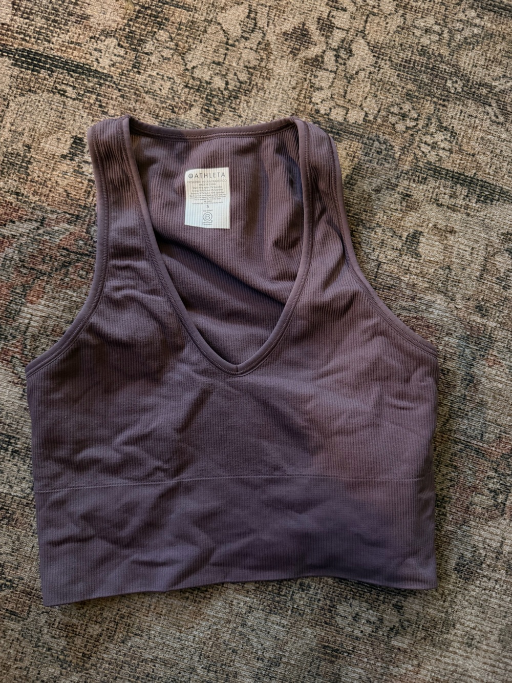 Athleta Ribbed V-Neck Crop